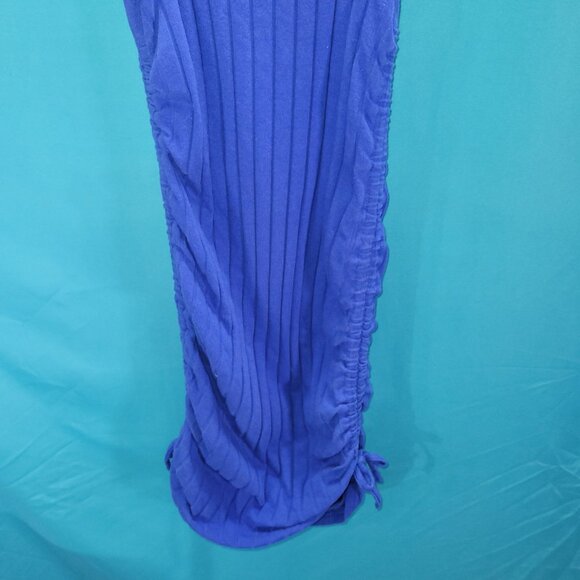 Shein Youth 11-12 Blue Ribbed Knit Dress With Side Ruched Detailing & Spaghetti - Picture 3 of 14